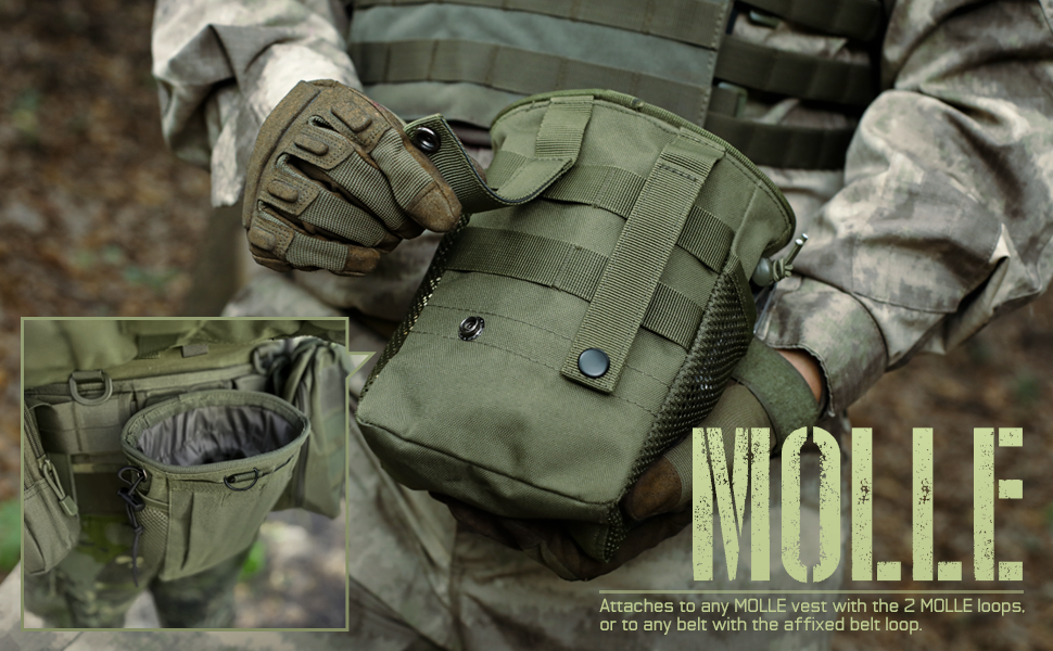 Tactical Molle Drawstring Dump Pouch.