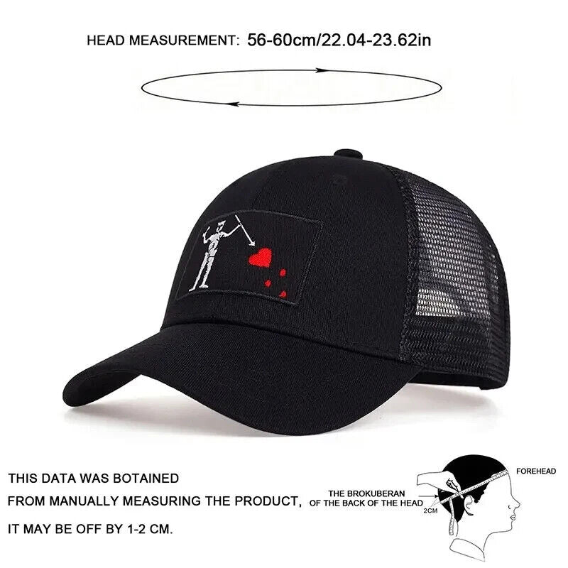 Edward Teach Blackbeard Skeleton Pirate Flag Hat. Mesh Style, Snapback.