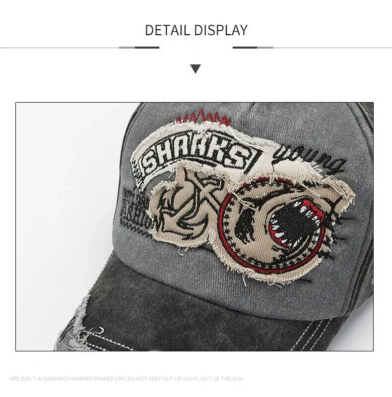 VINTAGE STYLE SHARKS 1985 FISHING HAT.