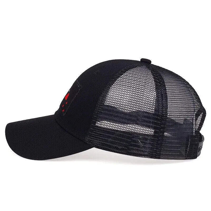Edward Teach Blackbeard Skeleton Pirate Flag Hat. Mesh Style, Snapback.
