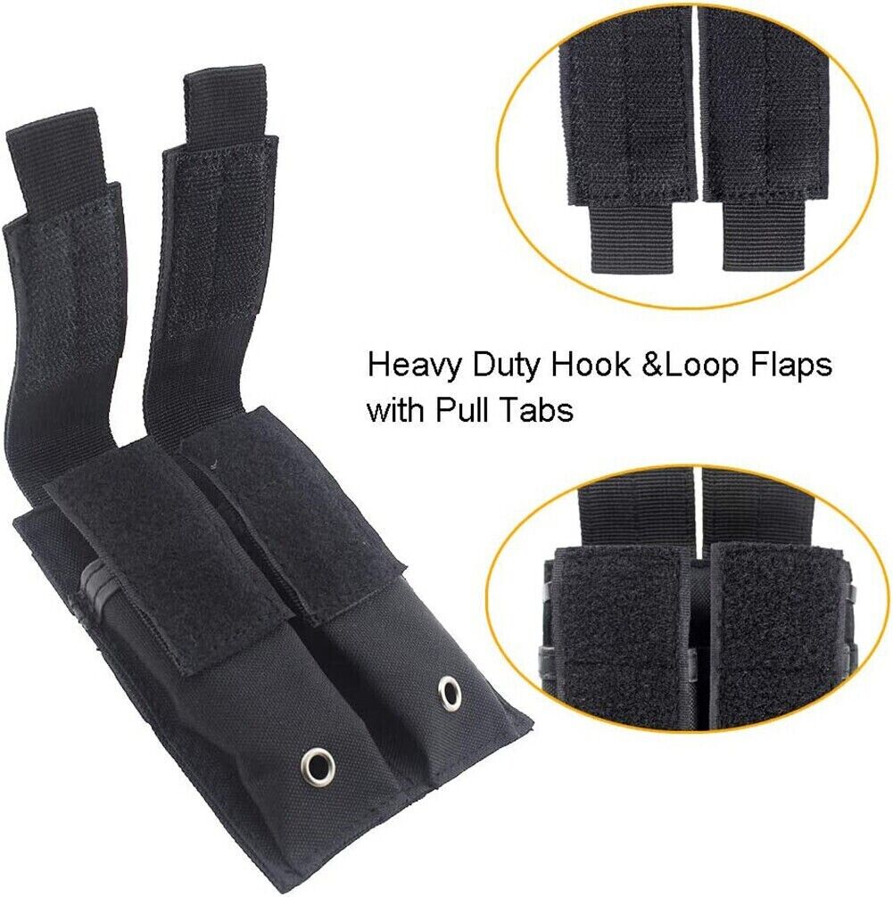 Porte-pochette Molle pour chargeur double pistolet. 3 couleurs au choix. Nylon 600D.