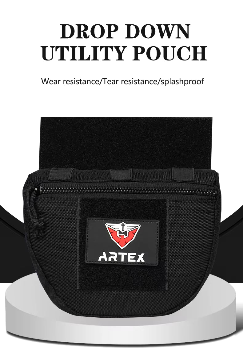 ARTEX Tactical Plate Carrier Drop Dump Pouch in Black.