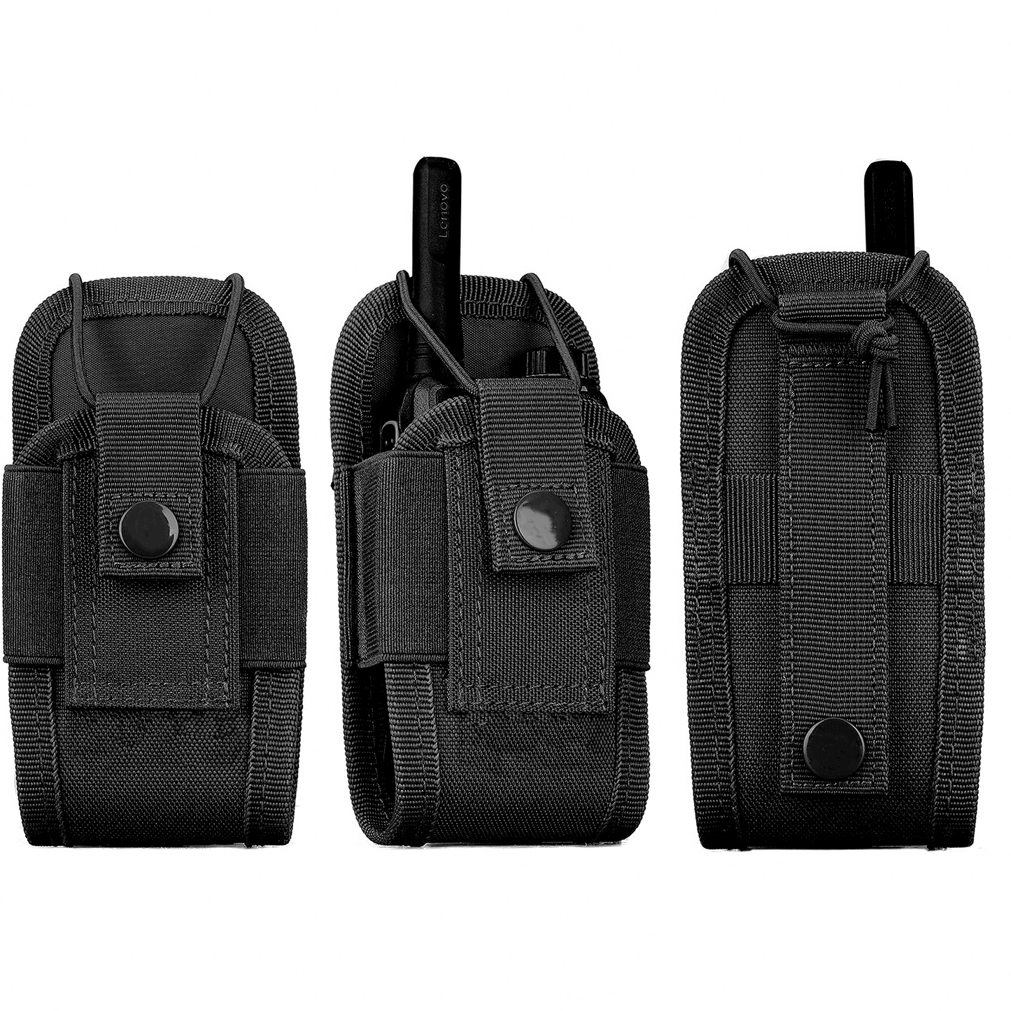 Étui noir pour radio/cellule tactique Molle.