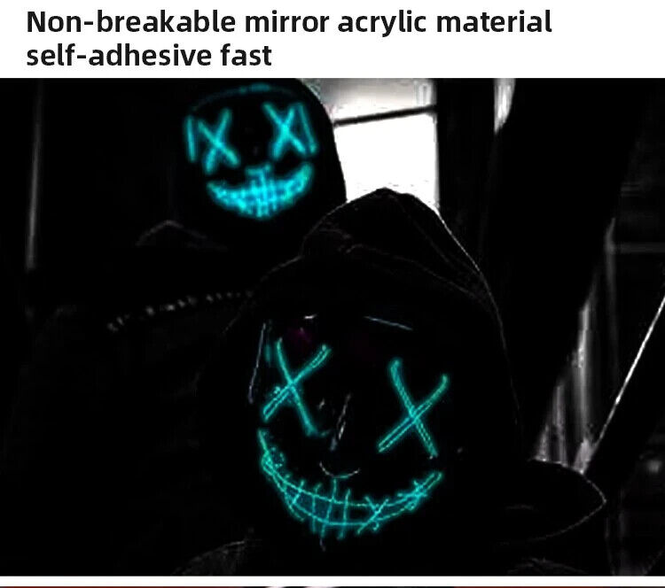 LA PURGE - LUMIÈRE AU NÉON, EFFRAYANT, MASQUE.