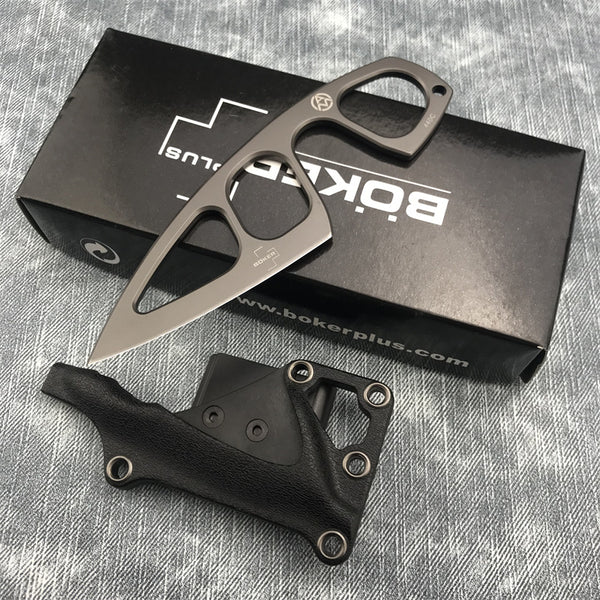 Boker Plus MA-2 Fixed Blade Neck Knife (2.5" Gray)