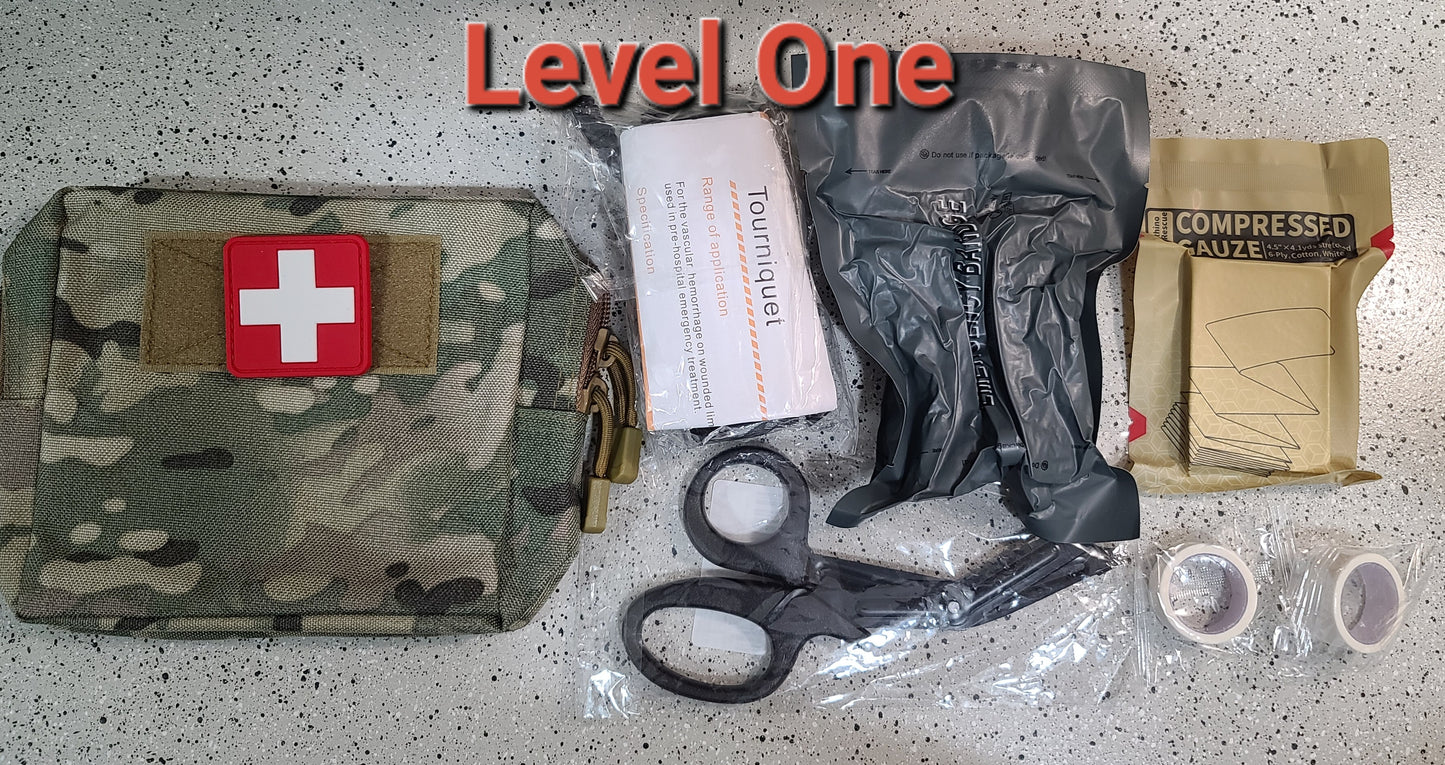 Complete IFAK Kits. 4 Colors to Choose, 3 Different Levels to Choose. Trauma Kit