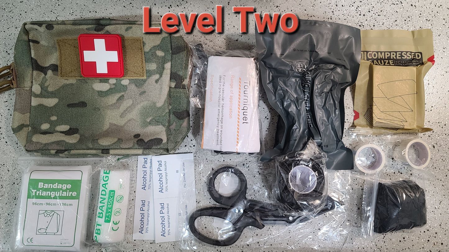 Complete IFAK Kits. 4 Colors to Choose, 3 Different Levels to Choose. Trauma Kit
