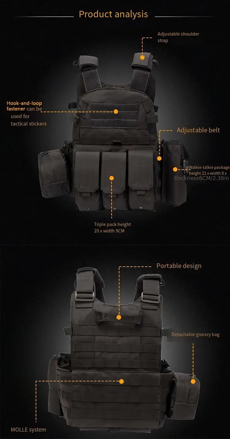 Black Tactical Plate Carrier.