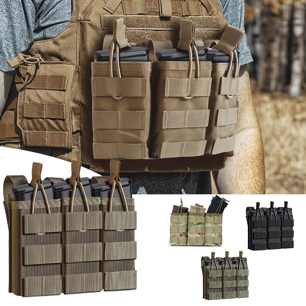 Loki-360 Tactical 3-Rifle Magazine MOLLE Tan Pouch