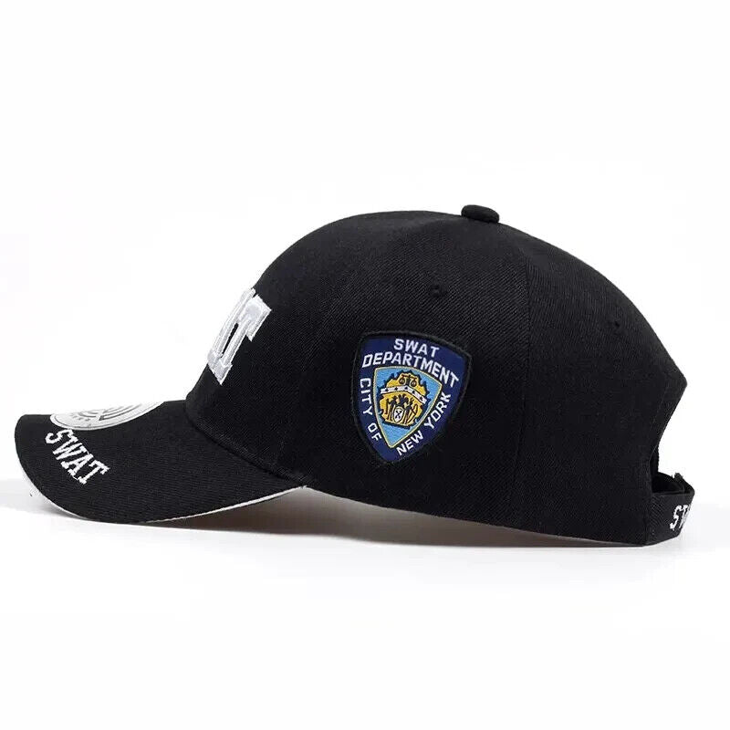Casquette de baseball réglable SWAT NYC. Superbe design camouflage noir pâle en tissu. Nouveau