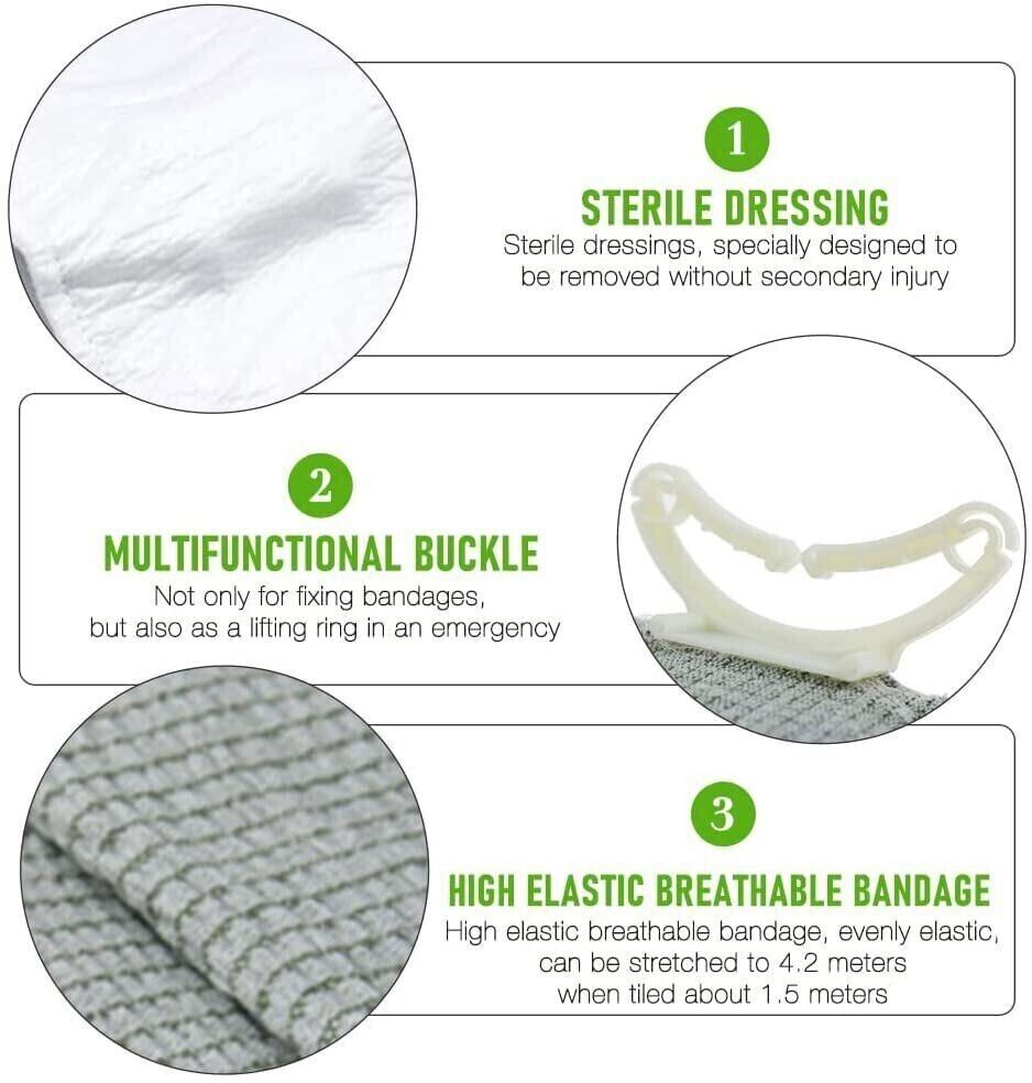 4" and 6" Israeli Trauma Bandage. Emergency Dressing, First Aid Compression Band