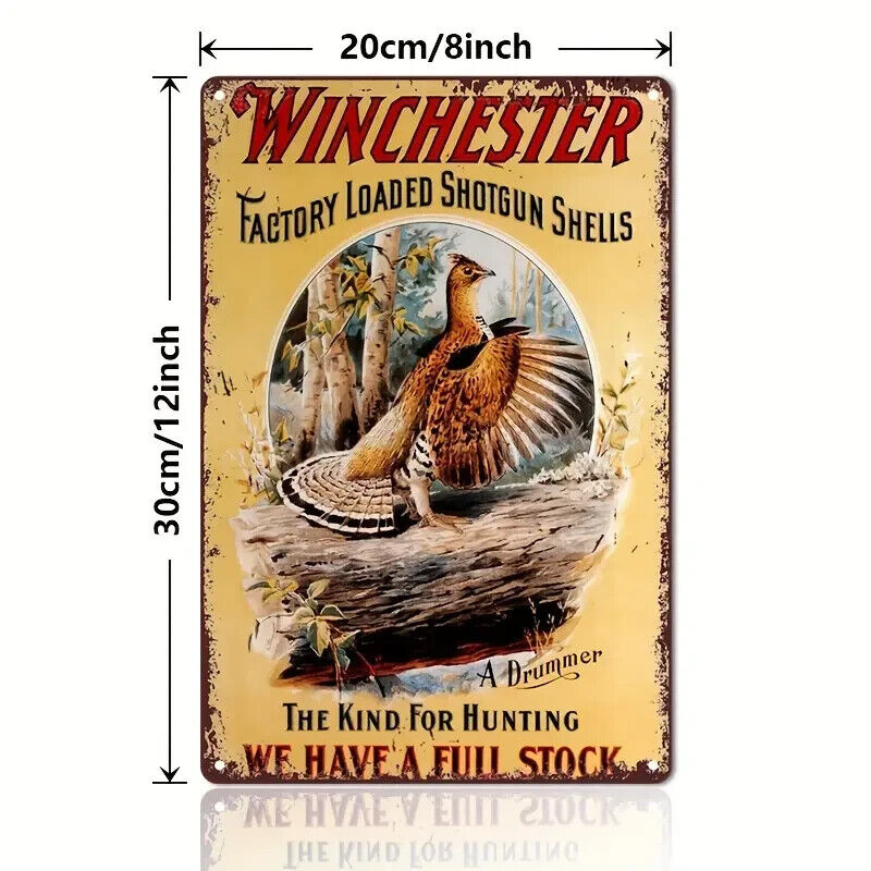Winchester Factory Loaded Shotgun Shells Tin Metal Sign. Metal Wall Decor. New.