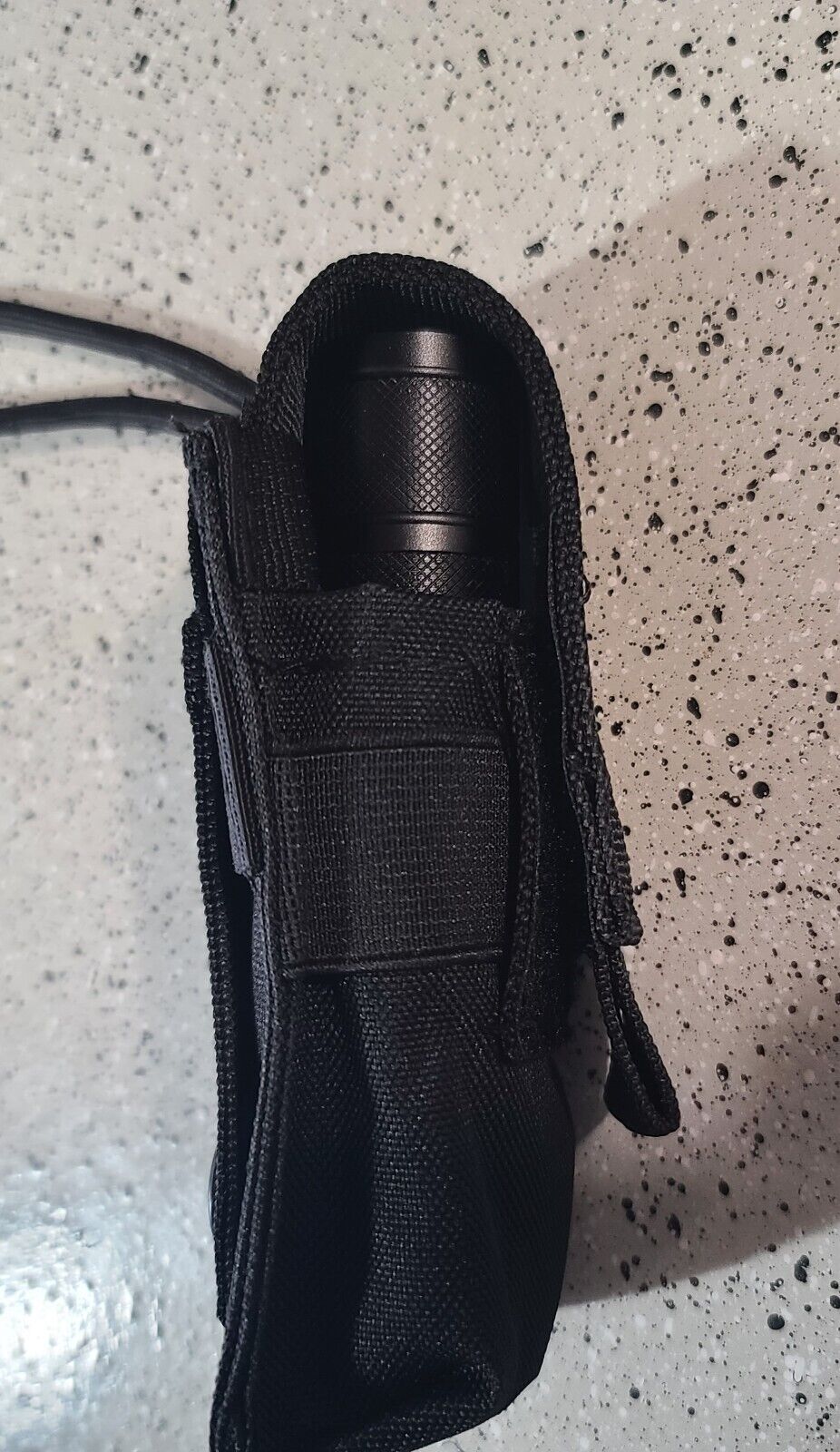 ARMY GREEN MOLLE FLASHLIGHT HOLDER WITH FLASHLIGHT