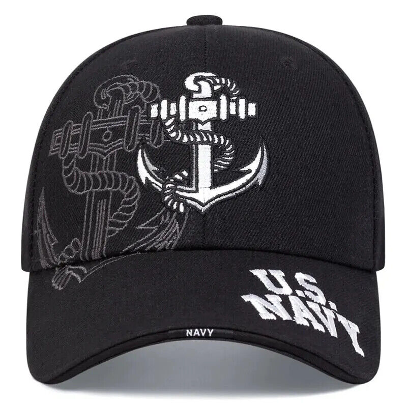 CHAPEAU D'ANCRE DE LA MARINE AMÉRICAINE. COULEURS BLEU OU NOIR.