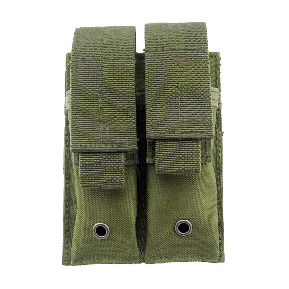 Double Pistol Magazine Molle Pouch Holder. 3 colors to choose from. 600D Nylon.