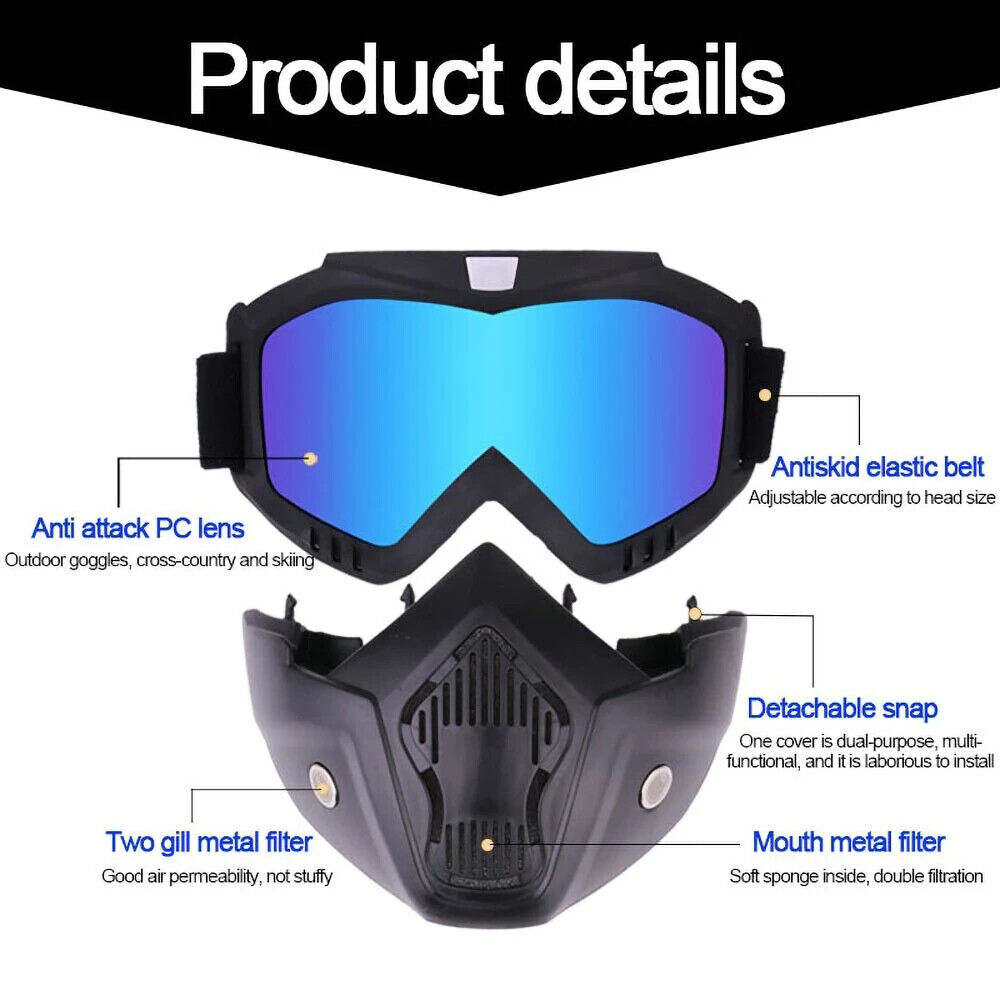 MOTO/PAINTBALL/AIRSOFT - MASQUE MODULAIRE DÉTACHABLE.