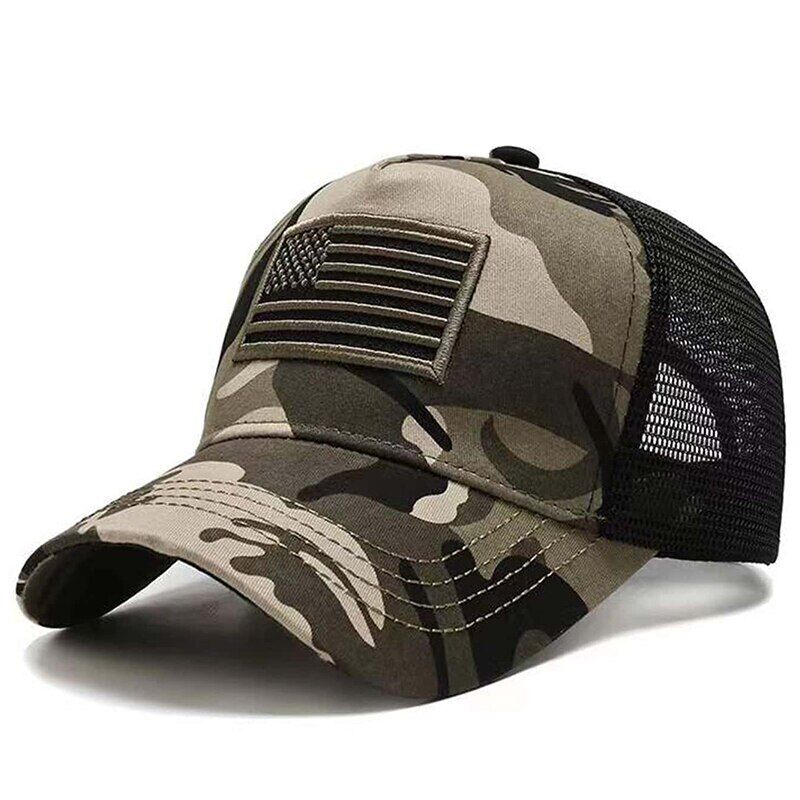 AMERICAN FLAG MESH BASEBALL HAT.