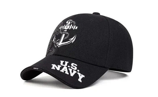 CHAPEAU D'ANCRE DE LA MARINE AMÉRICAINE. COULEURS BLEU OU NOIR.