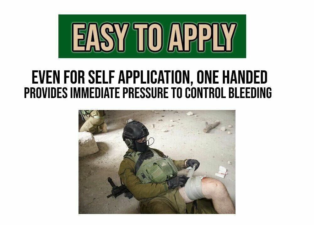 4" and 6" Israeli Trauma Bandage. Emergency Dressing, First Aid Compression Band