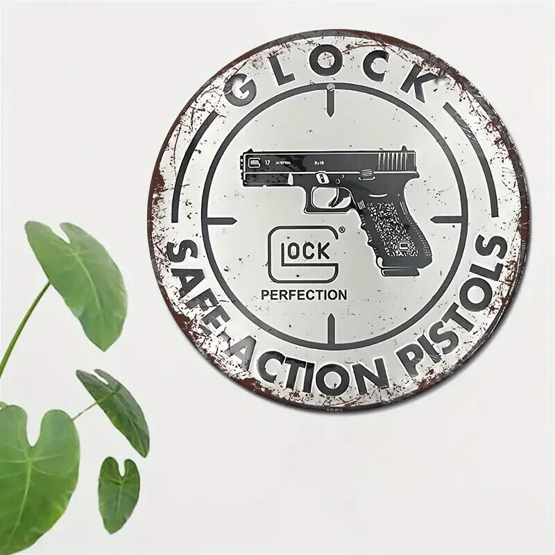 GLOCK SAFE ACTION PISTOLS TIN METAL SIGN.