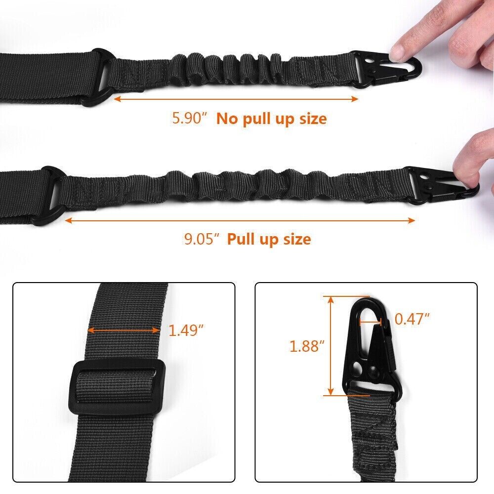 2 POINT TACTICAL RIFLE BUNGEE SLING IN BLACK & GREEN.