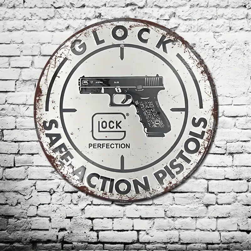 GLOCK SAFE ACTION PISTOLS TIN METAL SIGN.