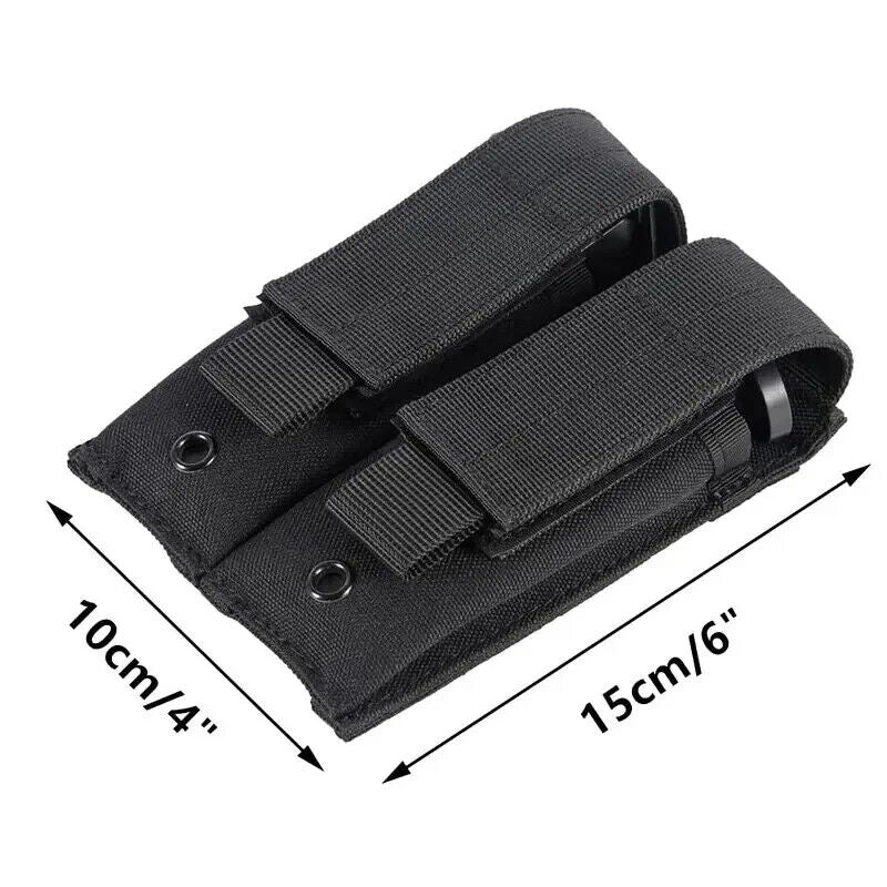 Double Pistol Magazine Molle Pouch Holder. 3 colors to choose from. 600D Nylon.