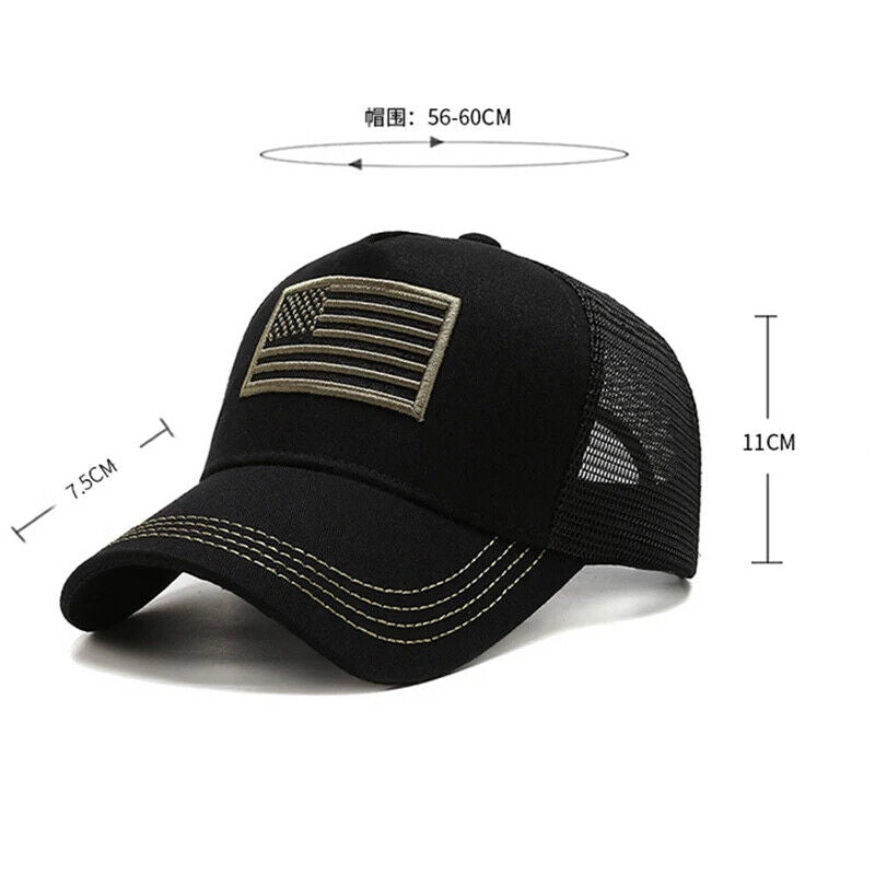 AMERICAN FLAG MESH BASEBALL HAT.