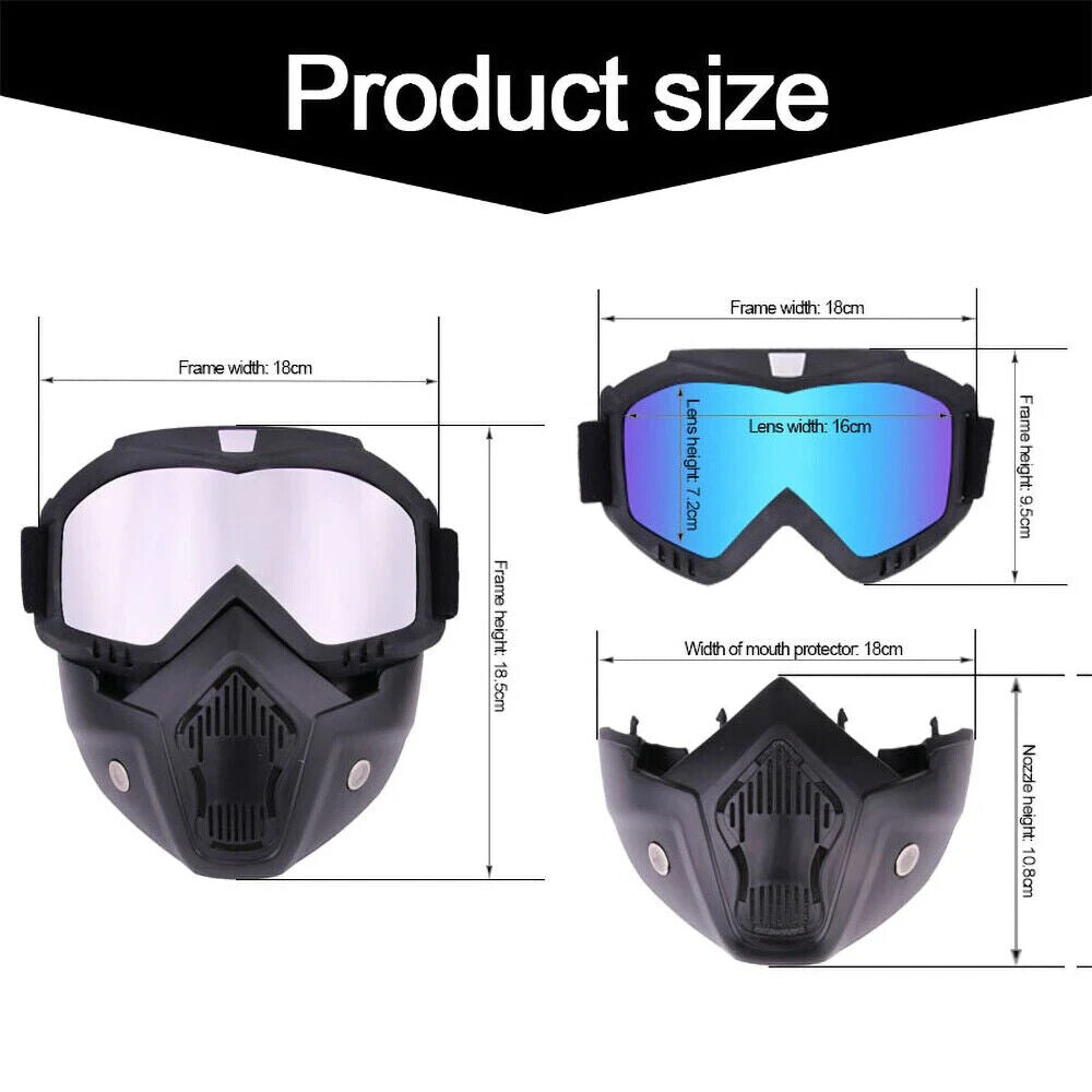 MOTO/PAINTBALL/AIRSOFT - MASQUE MODULAIRE DÉTACHABLE.