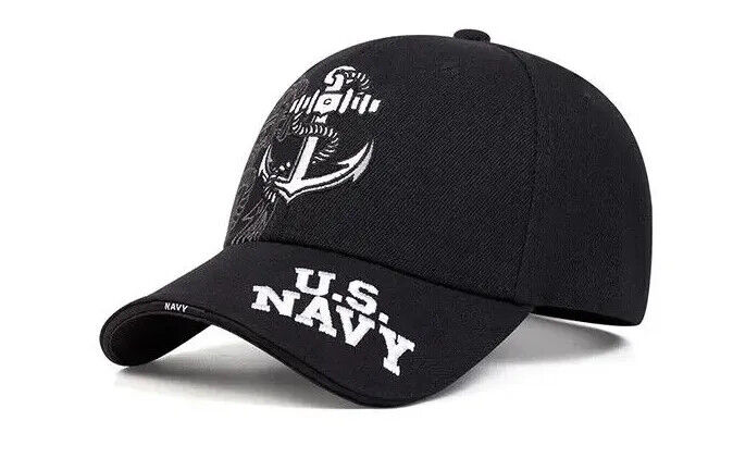 CHAPEAU D'ANCRE DE LA MARINE AMÉRICAINE. COULEURS BLEU OU NOIR.