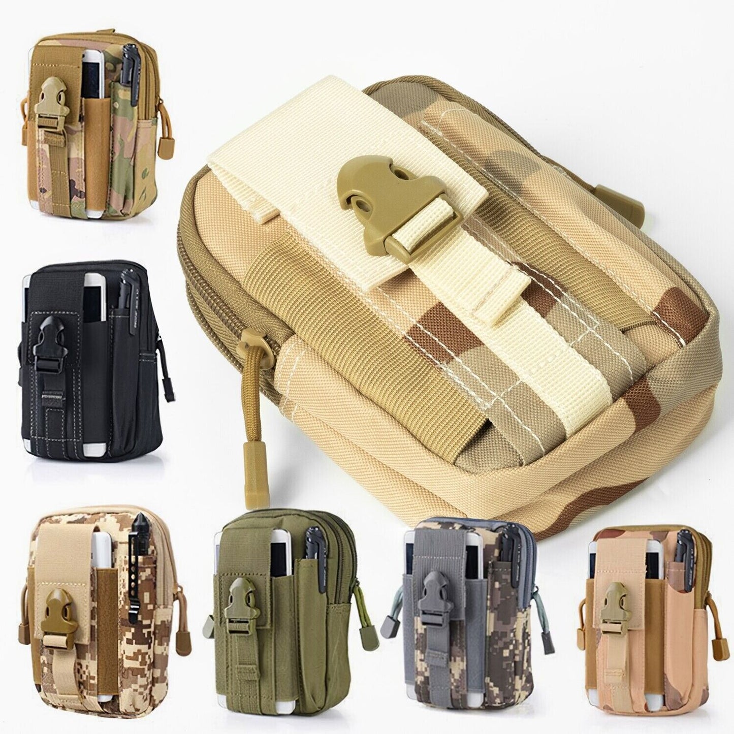 TACTICAL MOLLE EDC MULTI-PURPOSE POUCH, MULTIPLE COLORS TO CHOOSE FROM.