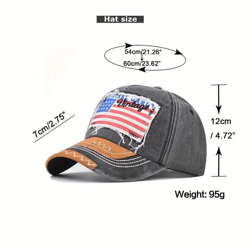 Distressed American Flag Vintage Style Hat.