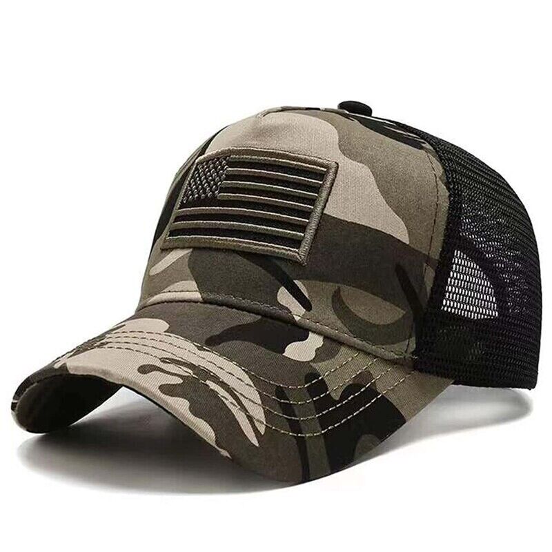 AMERICAN FLAG MESH BASEBALL HAT.