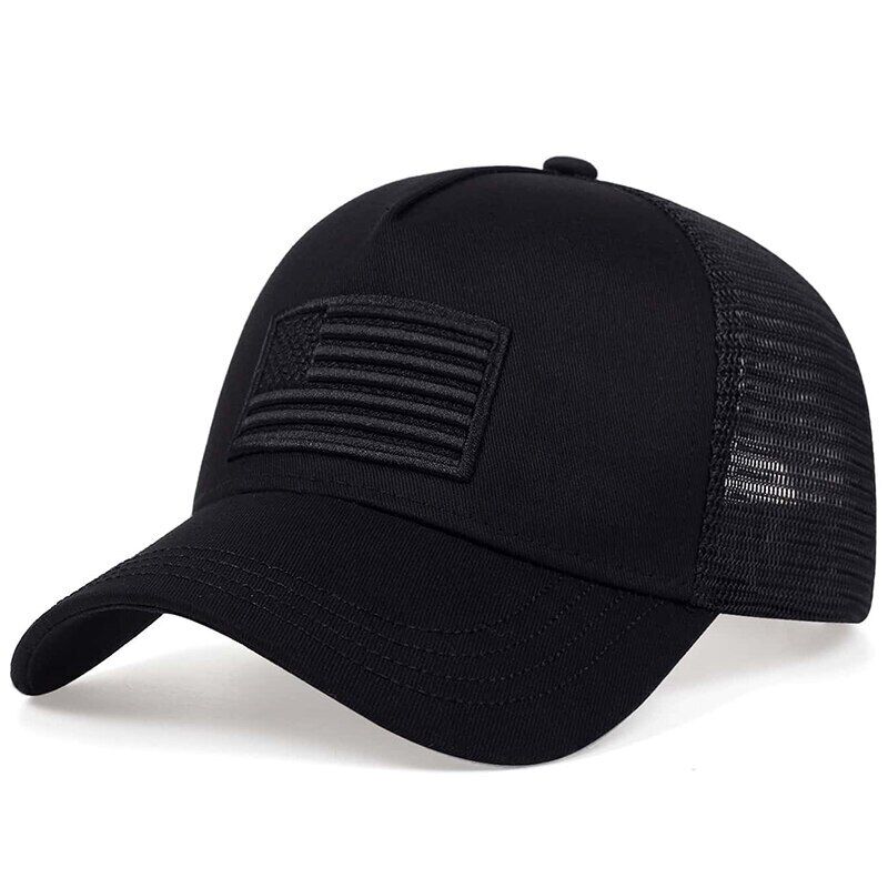 AMERICAN FLAG MESH BASEBALL HAT.