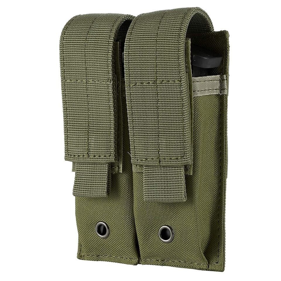 Double Pistol Magazine Molle Pouch Holder. 3 colors to choose from. 600D Nylon.