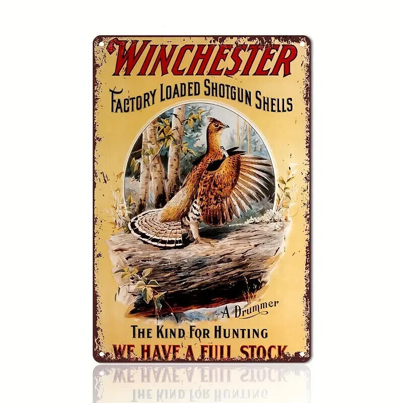 Winchester Factory Loaded Shotgun Shells Tin Metal Sign. Metal Wall Decor. New.