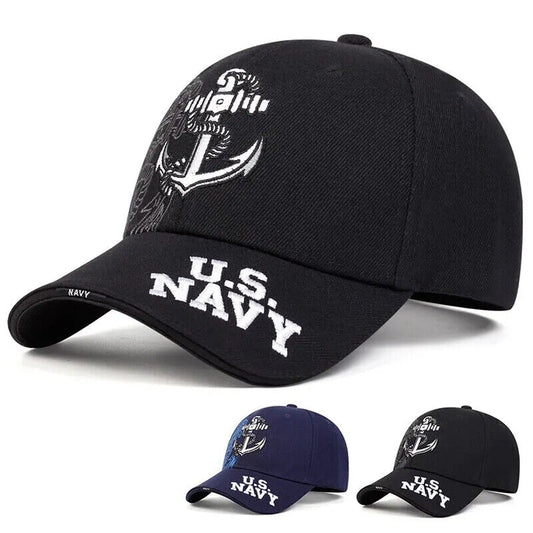 CHAPEAU D'ANCRE DE LA MARINE AMÉRICAINE. COULEURS BLEU OU NOIR.