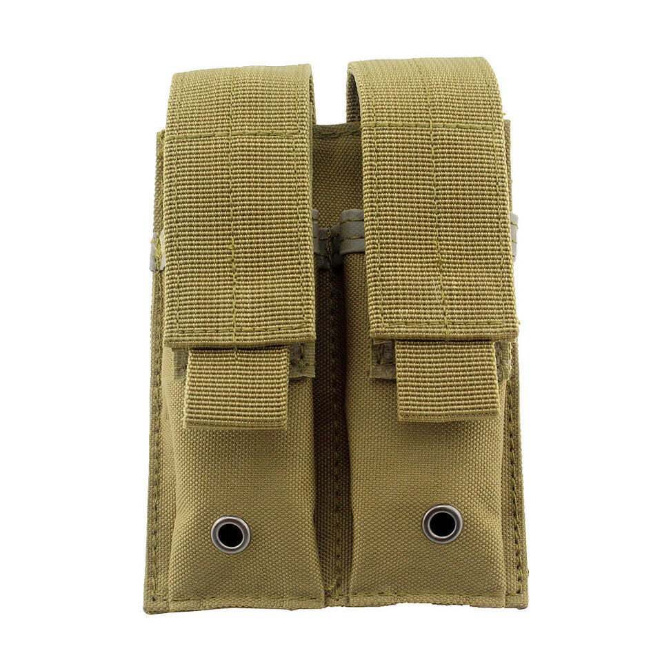 Double Pistol Magazine Molle Pouch Holder. 3 colors to choose from. 600D Nylon.