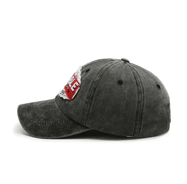 Solid Distressed Vintage Style "RELIABLE" Baseball Cap. 2 Color Choices.