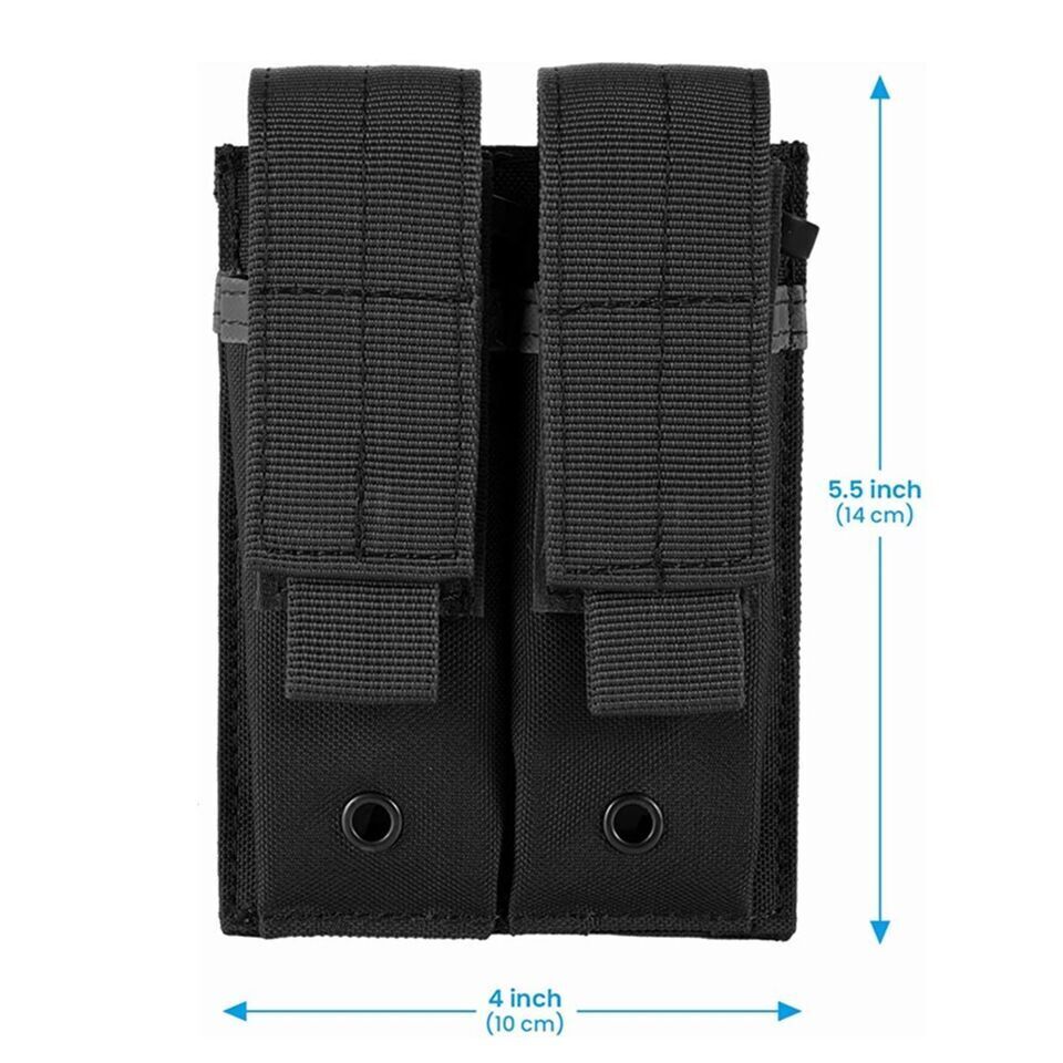 Double Pistol Magazine Molle Pouch Holder. 3 colors to choose from. 600D Nylon.