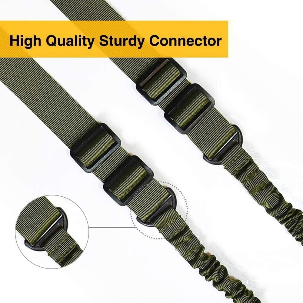 2 POINT TACTICAL RIFLE BUNGEE SLING IN BLACK & GREEN.