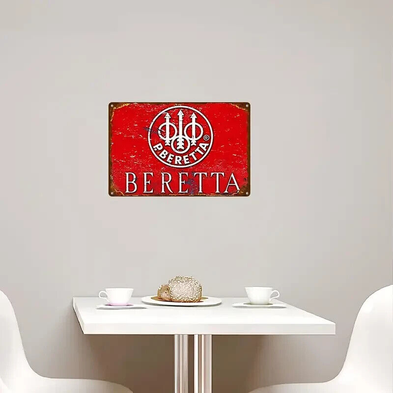 BERETTA FIREARMS METAL TIN SIGN.
