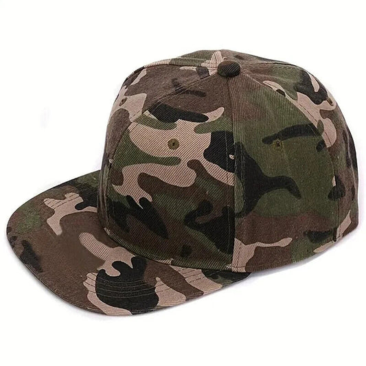 Casquette de baseball à large bord plat camouflage Multicam.
