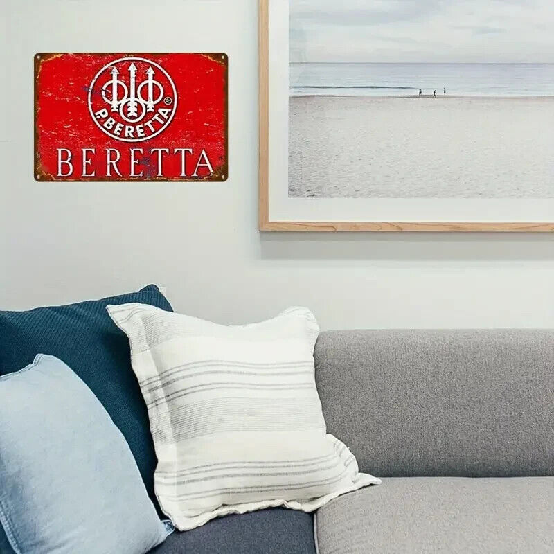 BERETTA FIREARMS METAL TIN SIGN.