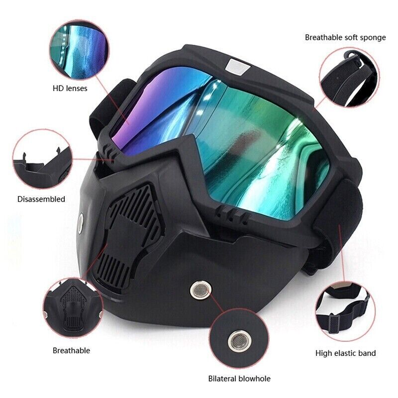 MOTO/PAINTBALL/AIRSOFT - MASQUE MODULAIRE DÉTACHABLE.