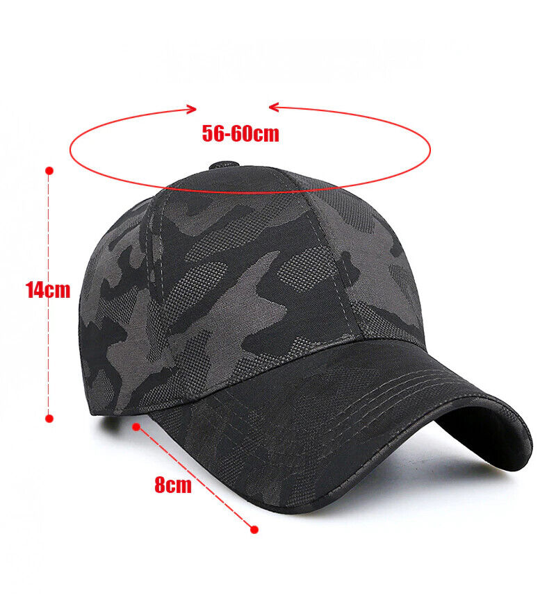 CASQUETTE DE BASEBALL CAMOUFLAGE GRIS OU NOIR.