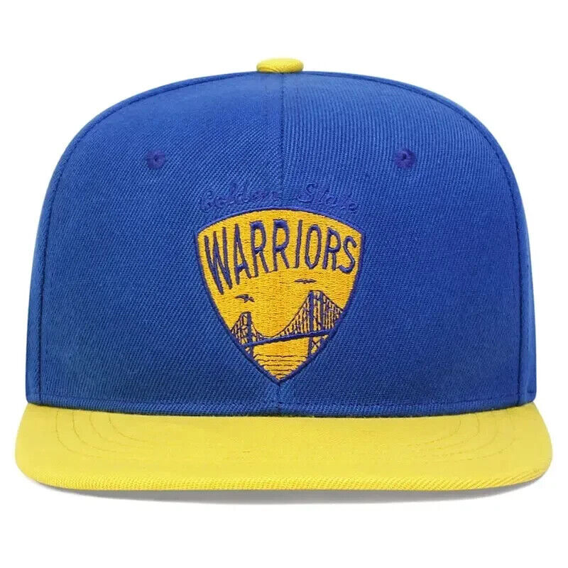 Golden State Warriors Royal BLUE and Yellow Bill Snapback Cap.