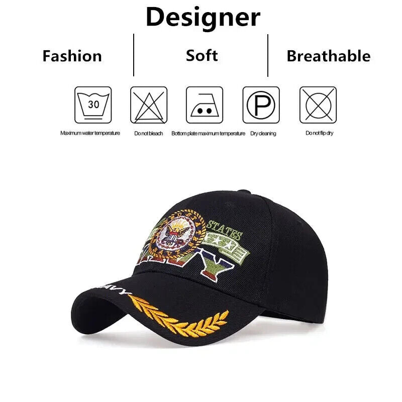 CHAPEAU EMBLÈME DE LA MARINE DES ÉTATS-UNIS. 3 CHOIX DE COULEURS.