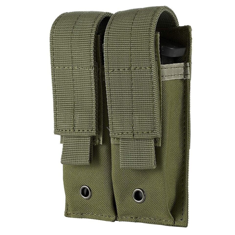 Double Pistol Magazine Molle Pouch Holder. 3 colors to choose from. 600D Nylon.