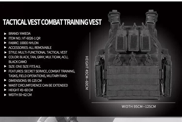 YAKEDA FAST Quick-release Plate Carrier. Battle Field, Military Tactical Vest.